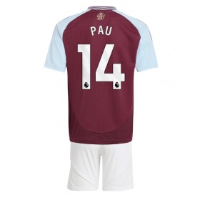 Aston Villa Pau Torres #14 Hemmakläder Barn 2024-25 Kortärmad (+ Korta byxor)